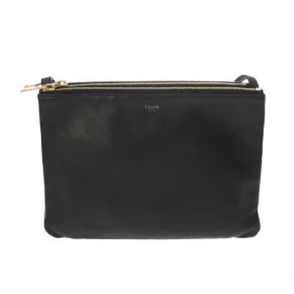 Celine Trio Black Calfskin Shoulder Bag